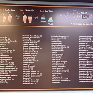 Lots of shake choices