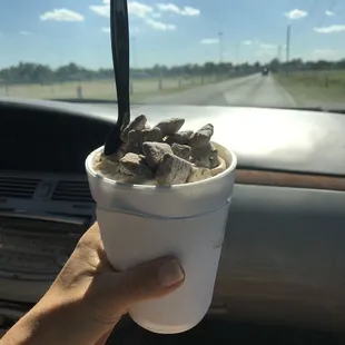 Puppy chow shake -- look at that topping!!