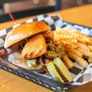 a sandwich and fries