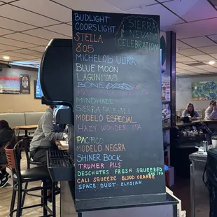 Beer menu as of 1/18/2025