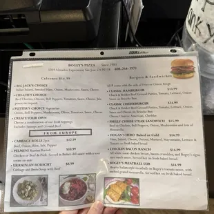 Menu as of 1/18/2025