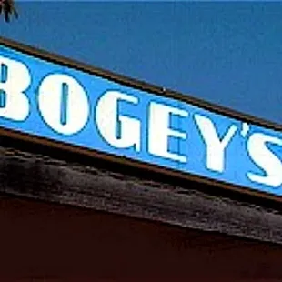 a blue and white sign