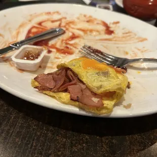 Ham and cheese omelette