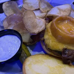 BBQ Smokehouse Burger and chips