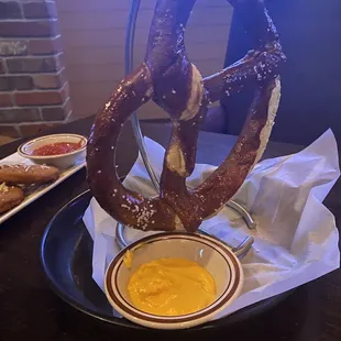 Giant pretzel with cheese