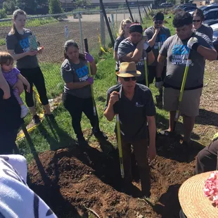 Session on planting trees. What a great farm!