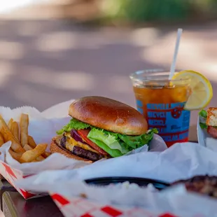 a sandwich and fries