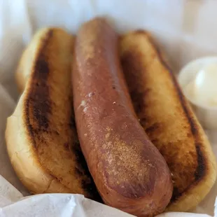 hotdog, larger than normal, tasted great