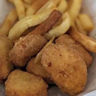 chicken nuggets and french fries