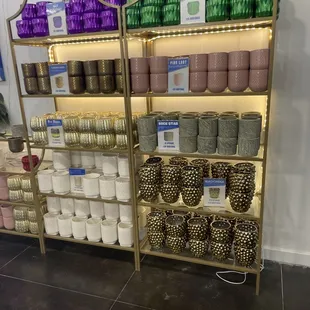 a display of various colors of yarn