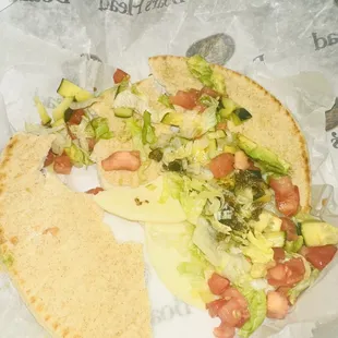 California Veggie Delight on Pita hard as a rock