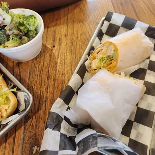 a sandwich and a salad