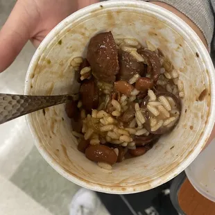 Red beans and rice from bogies!!! Rainy weather calls for a good, warm meal!