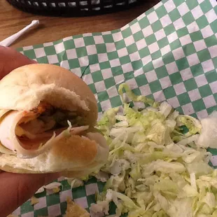 My low on meat sandwich with all the excess lettuce