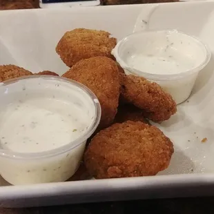 Fried pickles with ranch