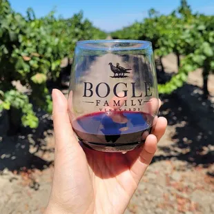 Petite Sirah and the vineyard as a backdrop