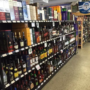 shelves of alcohol