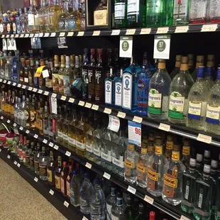 shelves of alcohol