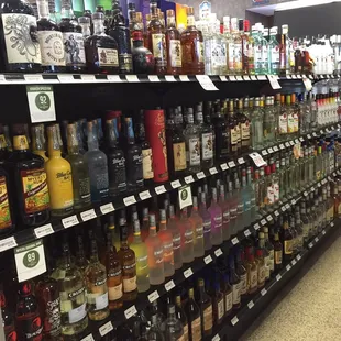 shelves of alcohol