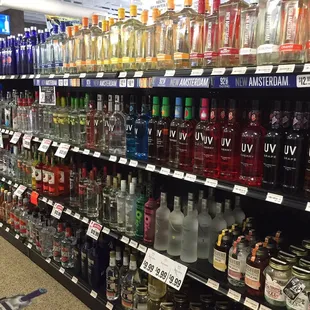 bottles of alcohol on a shelf