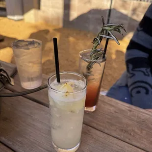 Cocktails-pineapple one and Mary something  The drink menu is not posted