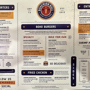 One side of the menu