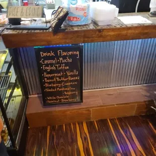 the menu on the counter