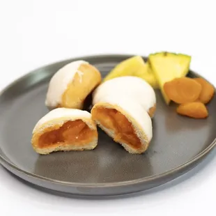 a plate of food on a white background