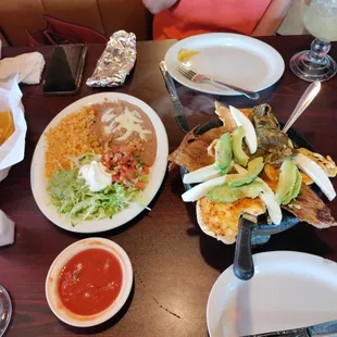 a table full of food
