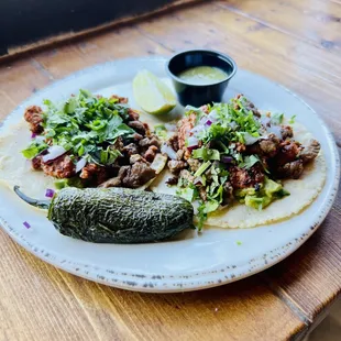 Steak and Chorizo Tacos