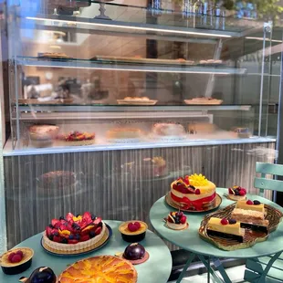 Berry Tart Large, Mango Mousse Medium and small, Peach Tart Large, Crème Brule, Chocolate Mousse, Fruit Tarts