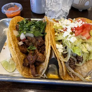 Gringo and Carne Asada tacos