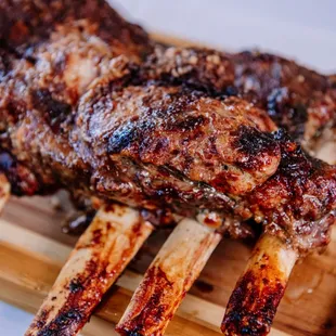 ribs on a cutting board