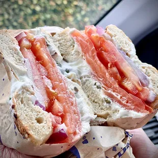 Classic Lox on a everything bagel