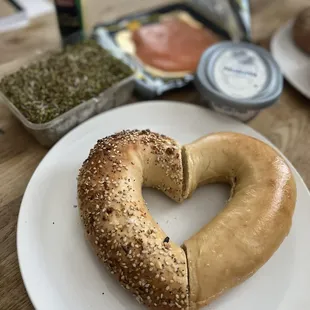 2.14.22 - heart shaped bagels on Valentine's Day