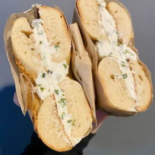 Garlic Bagel with Chive Kite Hill Vegan Cream Cheese