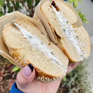 Sesame Bagel with Chive Kite Hill Vegan Cream Cheese