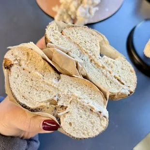 Poppy Bagel with Plain Kite Hill Vegan Cream Cheese
