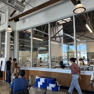 Fresh bagels being made in the factory!