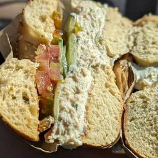 Everything with white fish and hatch Chile cream cheese