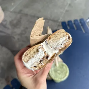 Cinnamon Raisin Bagel with Plain Cream Cheese