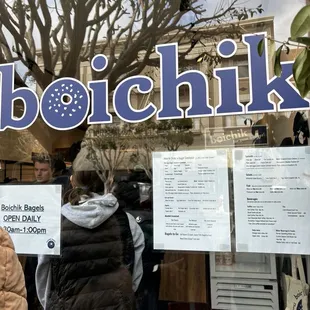 Menu on front window
