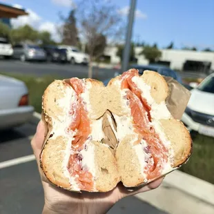 Nova Lox on Everything Bagel w/ Chive Cream Cheese ($15) - 3/5 stars