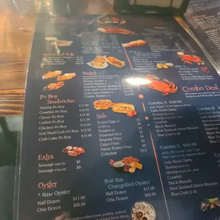 The menu