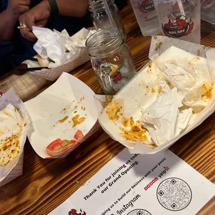 Was shrimp po boys , Cajun fries, two delicious drinks !! It