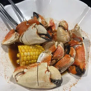 Jonah Crab Claws in the Louisiana sauce.