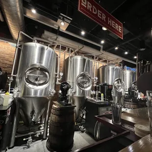 the interior of a brewery