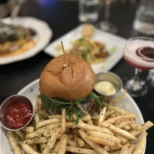 Texan burger with truffle fries