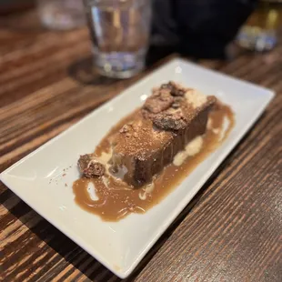 Vanilla custard w caramel sauce.