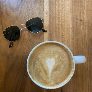 Oat milk latte with caramel.